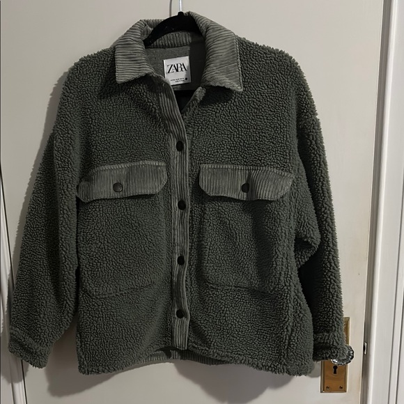 Zara Green Teddy Jacket - Picture 1 of 3